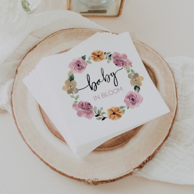 Baby In Bloom Floral Baby Shower Napkin (Creator Uploaded)