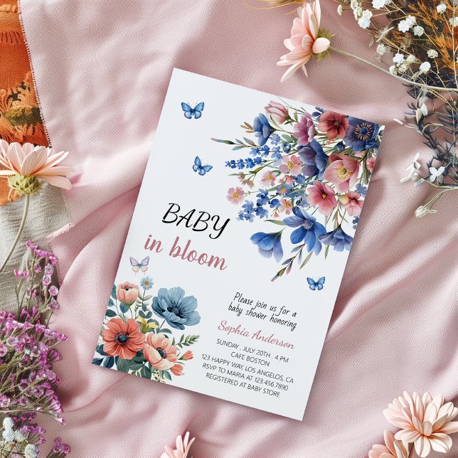 Baby in Bloom Floral Baby Shower - Pastel Flowers  Invitation (Creator Uploaded)
