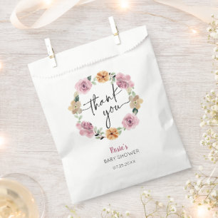 Baby In Bloom Floral Baby Shower Thank You Favour Bags