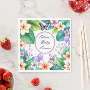 Baby in Bloom floral baby shower unisex Napkin