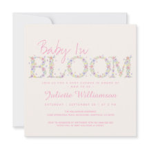 Baby In Bloom Floral Butterfly Baby Shower Invite