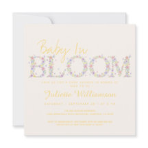 Baby In Bloom Floral Butterfly Baby Shower Invite