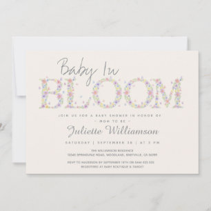 Baby In Bloom Floral Butterfly Girl Baby Shower In Invitation