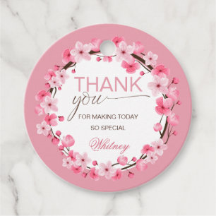 Baby in Bloom Floral Cherry Blossom Favour Tags