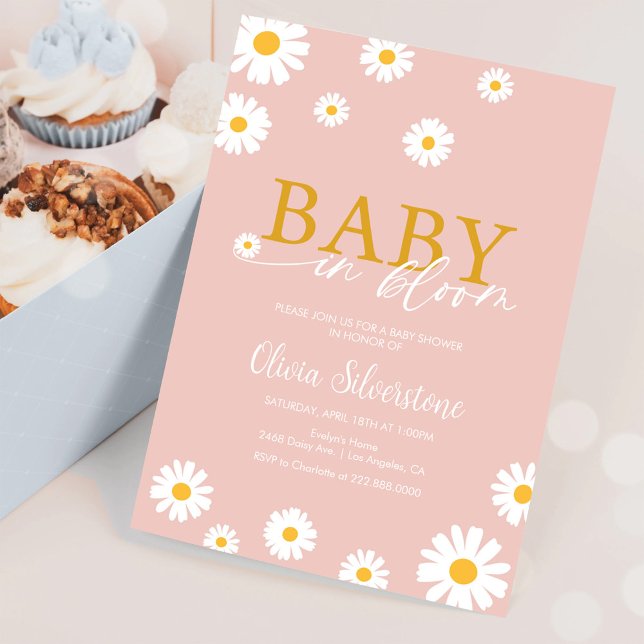 Baby In Bloom, Floral Daisy, Girls Baby Shower Invitation (Creator Uploaded)