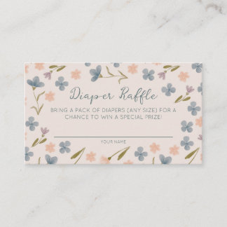 Baby in Bloom Floral Diaper Raffle Baby Shower Enclosure Card