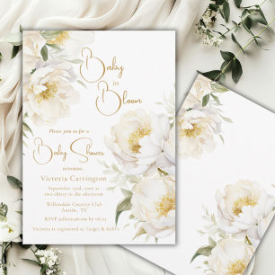 Baby in Bloom Floral Elegant Baby Shower Invitation