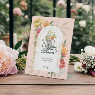 Baby in Bloom Floral Garden Flower Bar Baby Shower Pedestal Sign