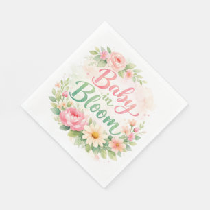 Baby in Bloom Floral Girl Baby Shower Napkin