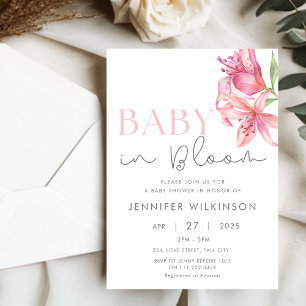 Baby in Bloom Floral Lily Baby Shower  Invitation