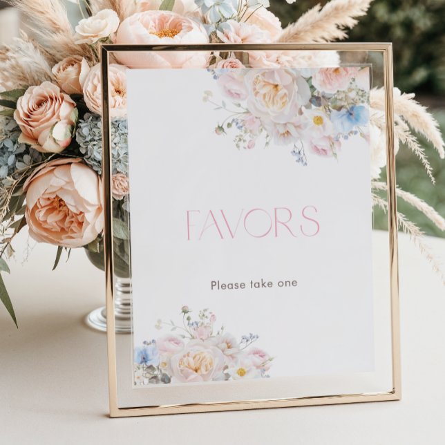 Baby in Bloom Floral Pink Baby Shower Favours Poster (Creator Uploaded)