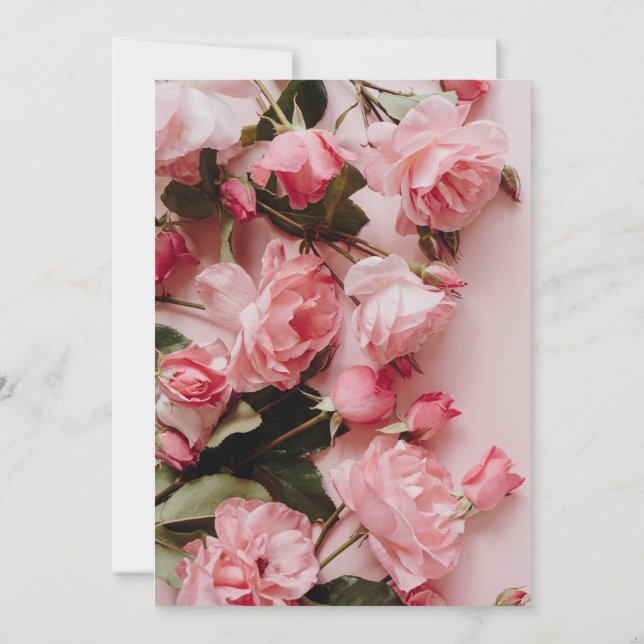 Baby in Bloom floral pink girl baby shower Invitation (Back)