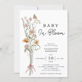 Baby In Bloom Floral Spring Baby Shower Invitation