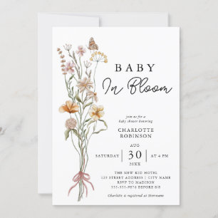 Baby In Bloom Floral Spring Baby Shower Invitation