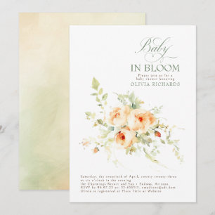 Baby In Bloom Floral Terracotta Baby Shower Invitation