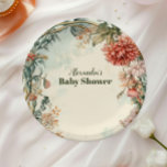 Baby in Bloom Floral Wildflower Paper Plate<br><div class="desc">Complete your baby shower table setting with our Baby In Bloom Blush & Teal Spring Floral Shower Paper Plates. Designed with delicate blush and teal watercolor florals, these plates bring a fresh and sophisticated touch to your celebration. Ideal for a spring or garden-themed baby shower, these plates perfectly capture the...</div>