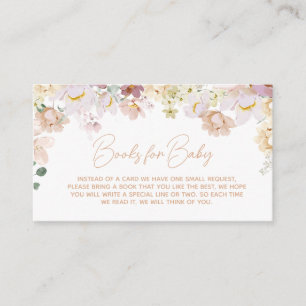Baby in Bloom Florals Baby Shower Books for Baby Enclosure Card