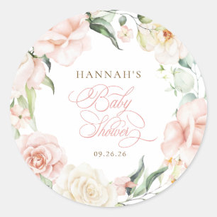 Baby in Bloom Florals Baby Shower Classic Round Sticker