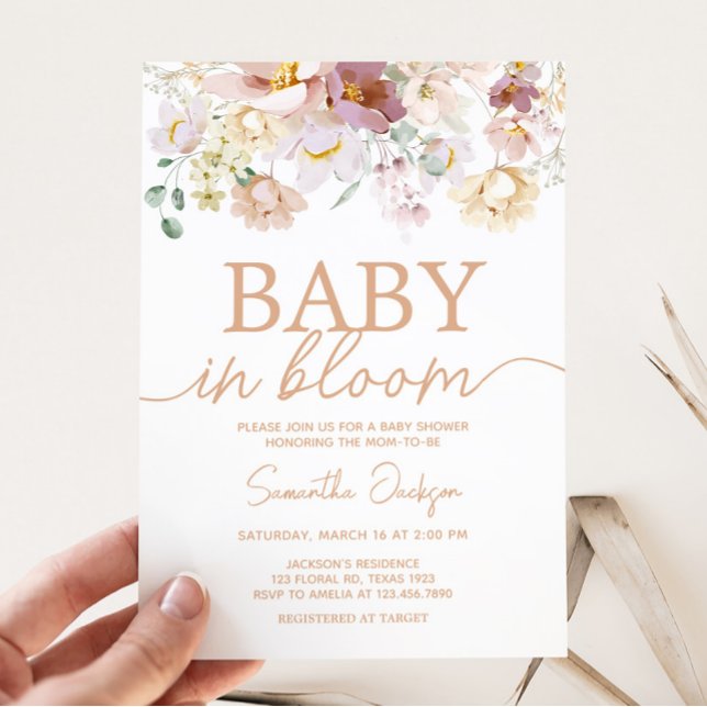 Baby in Bloom Florals Baby Shower  Invitation (Spring Wildflower Baby Shower Invitation)