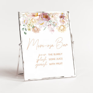 Baby in Bloom Florals Baby Shower Mom Osa Bar Poster