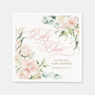 Baby in Bloom Florals Baby Shower Napkins