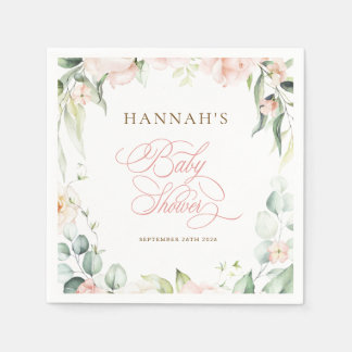 Baby in Bloom Florals Baby Shower Napkins