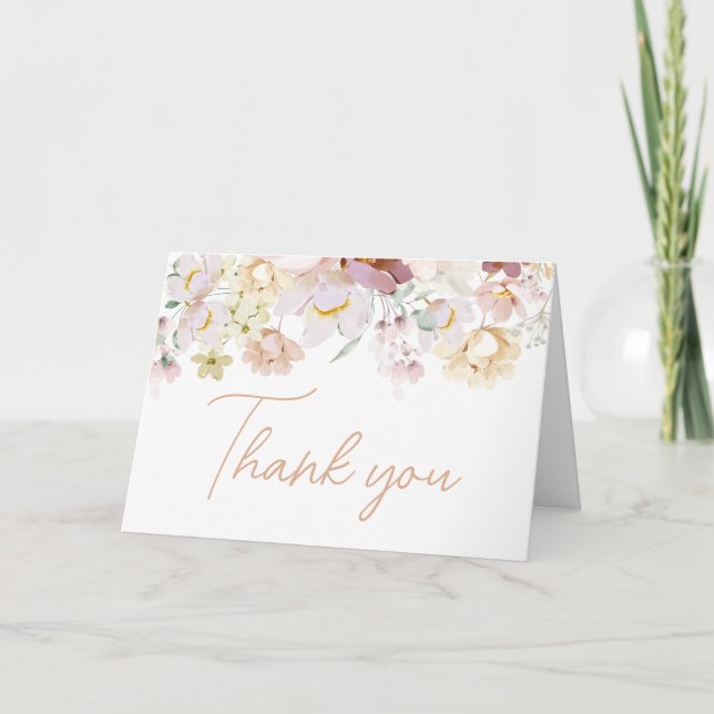 Baby in Bloom Florals Baby Shower Thank You Card (Front)