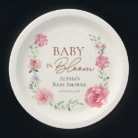 Baby In Bloom Flower Themed Baby Shower Custom Paper Plate<br><div class="desc">Elevate your baby shower with our "Baby in Bloom Flower Themed Baby Shower Custom Paper Plates." Featuring a beautiful watercolor floral design, these plates add a touch of elegance and charm to your celebration. Personalise them with your details to create a memorable and stylish event that your guests will love....</div>