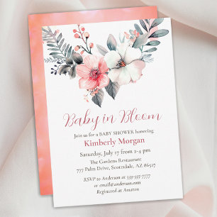 Baby in Bloom, Flowers, Boy or Girl Baby Shower Invitation
