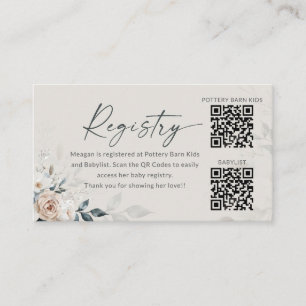 Baby In Bloom French Floral Roses Registry Card