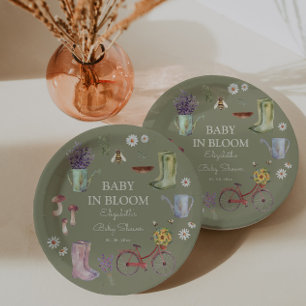 Baby in Bloom Garden Baby Shower  Paper Plate