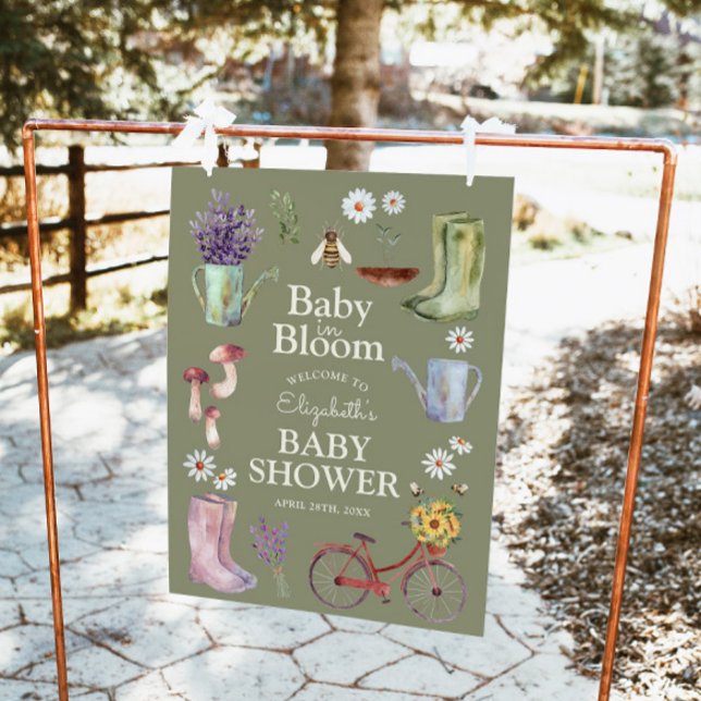 Baby in Bloom Garden Baby Shower Welcome Sign (Creator Uploaded)