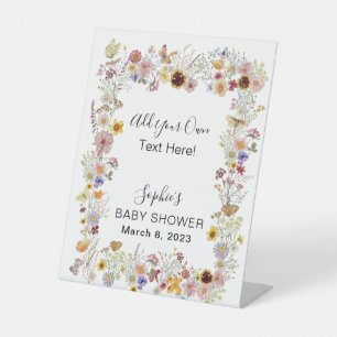 Baby In Bloom Garden Butterflies Add Your Own Word Pedestal Sign