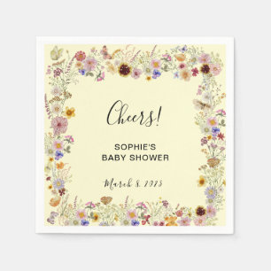 Baby In Bloom Garden Butterflies Baby Shower Napkin