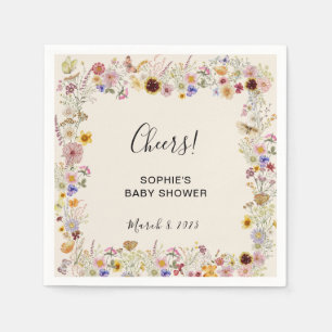 Baby In Bloom Garden Butterflies Baby Shower Napkin