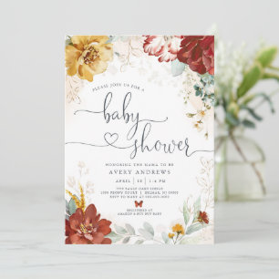 Baby In Bloom Garden Floral Baby Shower Invitation