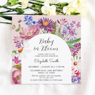 Baby in Bloom Garden Floral Baby Shower Invitation