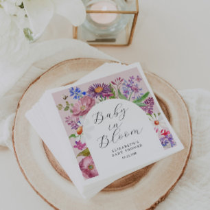 Baby in Bloom Garden Floral Baby Shower Napkin