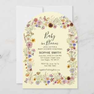 Baby In Bloom Garden Party Butterflies Baby Shower Invitation