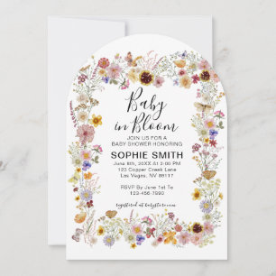 Baby In Bloom Garden Party Butterflies Baby Shower Invitation