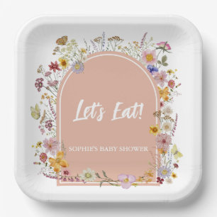 Baby In bloom Garden Theme Wildflower  Paper Plate