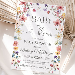 Baby in Bloom Garden Wildflower Baby Shower Invitation