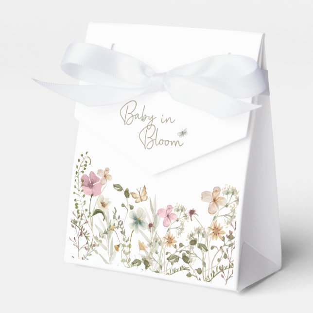 Baby in Bloom Girl Baby Shower Favour Box (Front Side)
