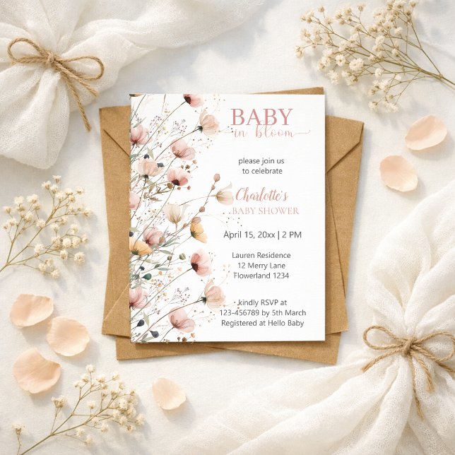 baby in bloom girl baby shower invitation (Creator Uploaded)