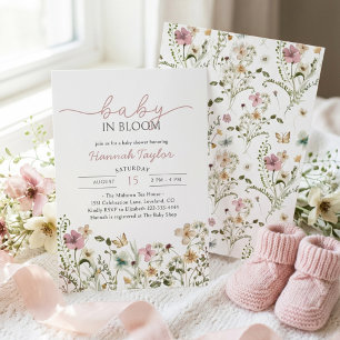 Baby in Bloom Girl Baby Shower Invitation