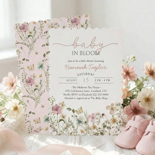 Baby in Bloom Girl Baby Shower Invitation