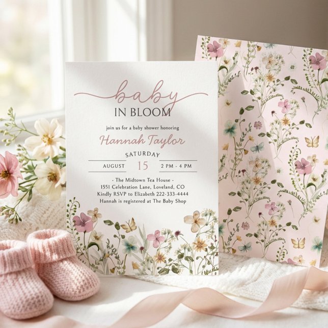 Baby in Bloom Girl Baby Shower Invitation (Creator Uploaded)