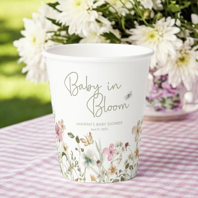 Baby in Bloom Girl Baby Shower Paper Cups (Creator Uploaded)
