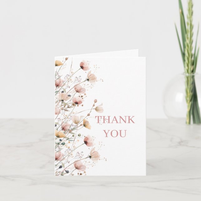 baby in bloom girl baby shower thank you card (Front)
