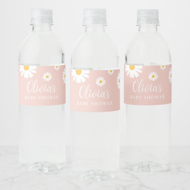 Baby In Bloom Girl Baby Shower Water Bottle Labels (Bottles)